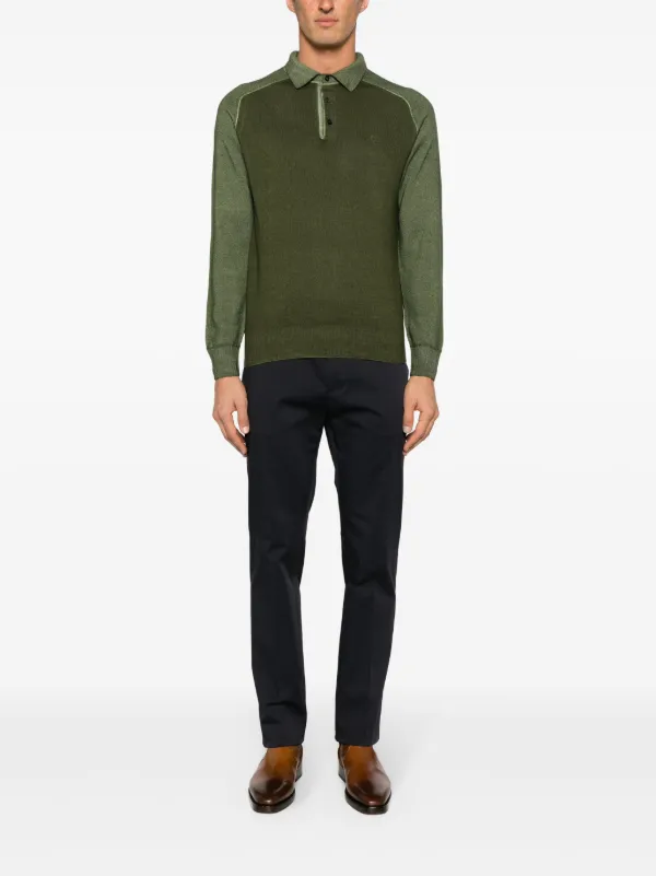 ETRO エトロ ニットポロ ニット ポロシャツ グリーン イエロー バイ