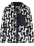 Moncler monogram zip-up hoodie - Blue