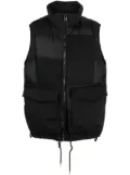 sacai suede-panel padded gilet - Black