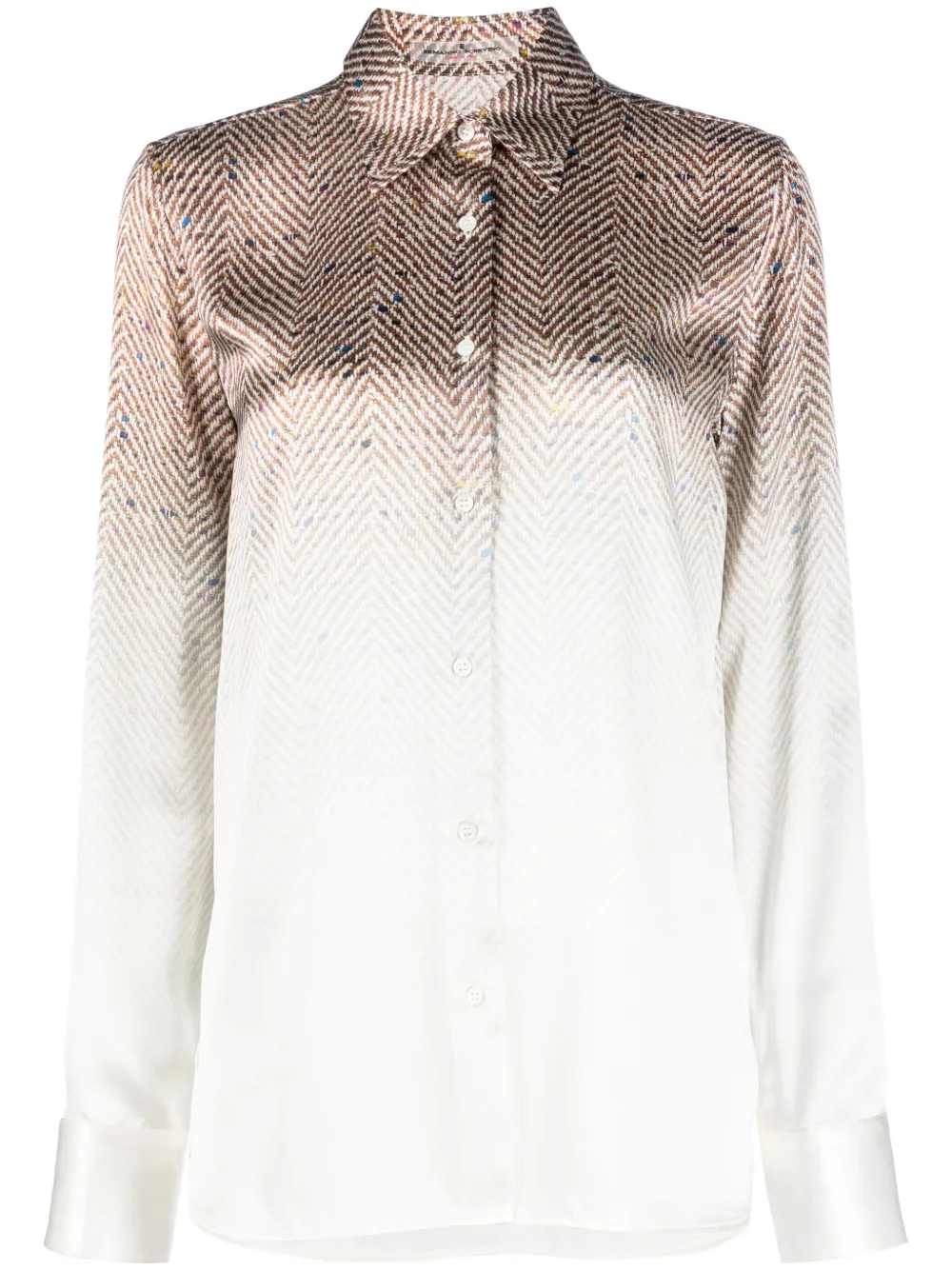 Ermanno Scervino Blouse met visgraatpatroon Bruin