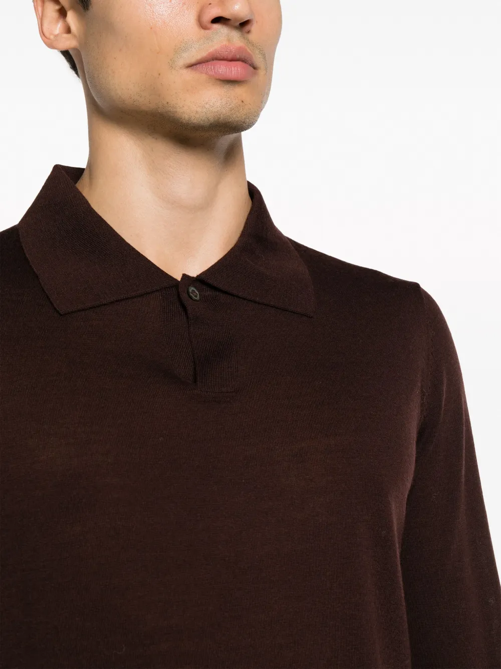 Shop Ballantyne Long-sleeve Wool Jumper In Braun