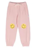 Palm Angels Kids Smiley-print drawstring track trousers - Pink
