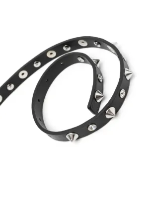ベルト ALESSANDRA RICH Embellished l Belt Alessandra Rich Black Leather and Velvet Crystal Heart Belt