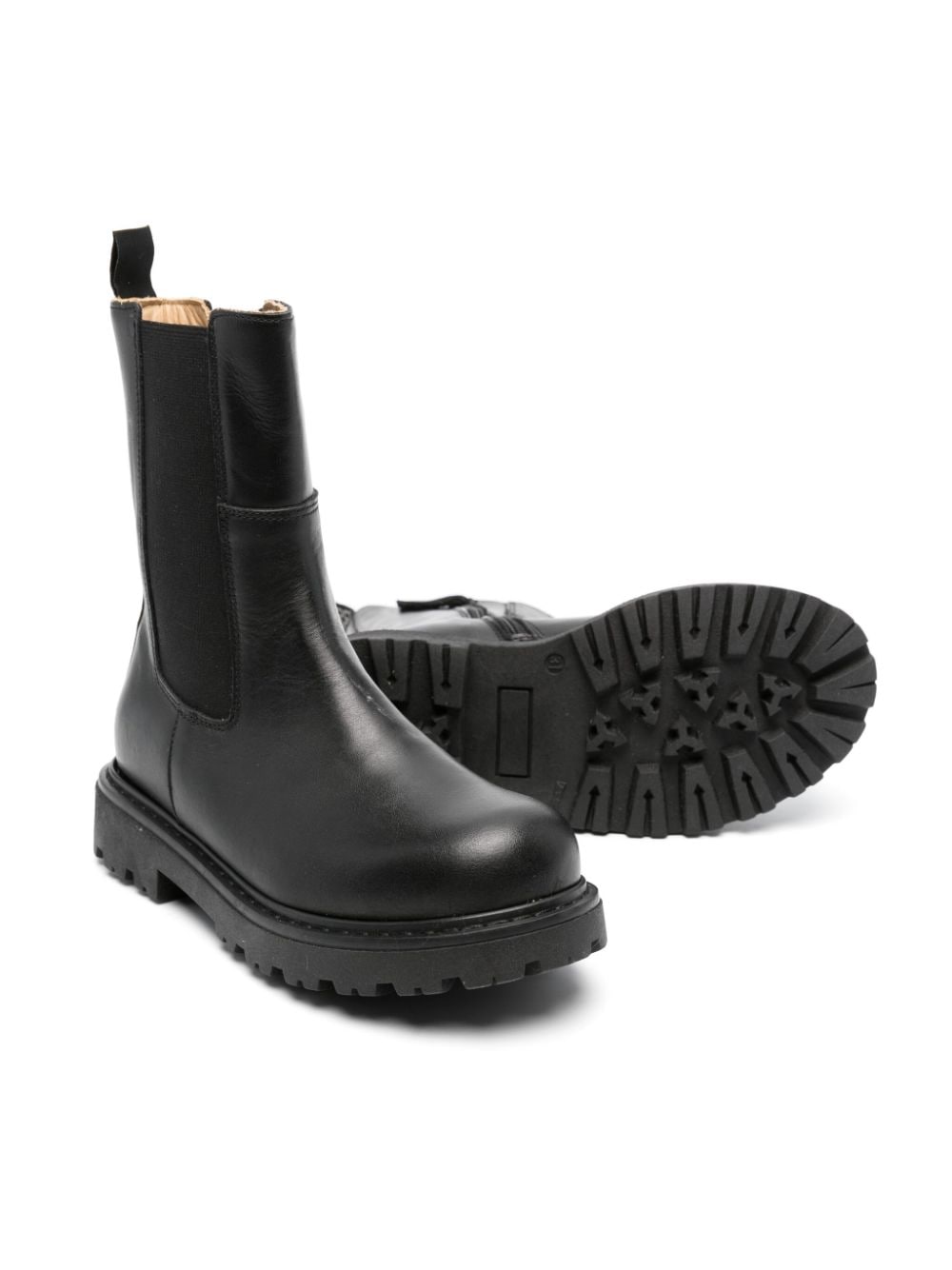 Shop Douuod Black Beatles Leather Boots