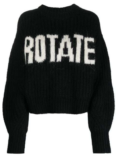 ROTATE BIRGER CHRISTENSEN intarsia-knit logo wool-blend jumper