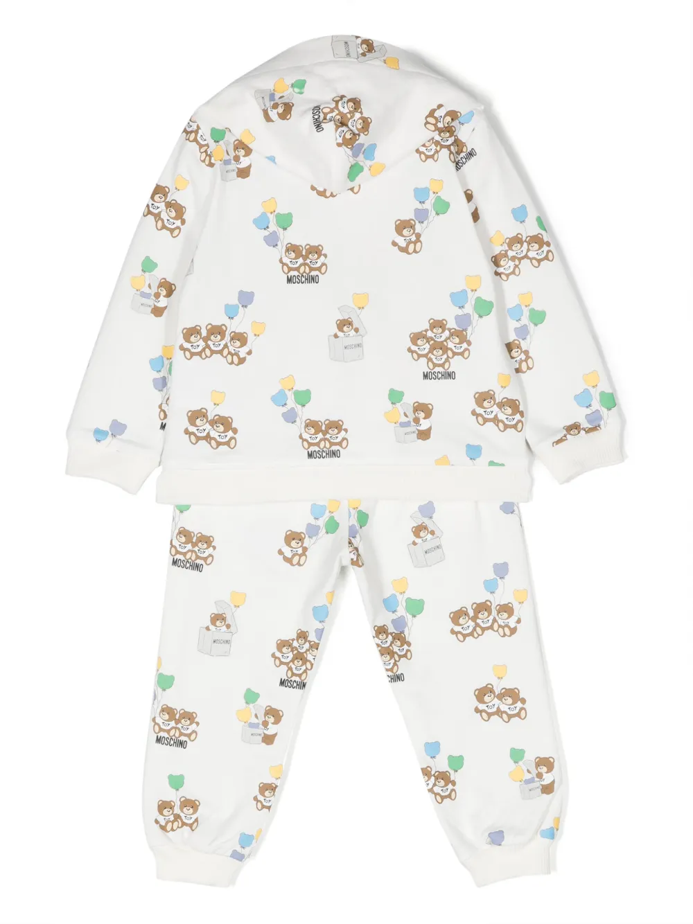 Moschino Kids Teddy Balloon cotton tracksuit set (set of two) - Wit