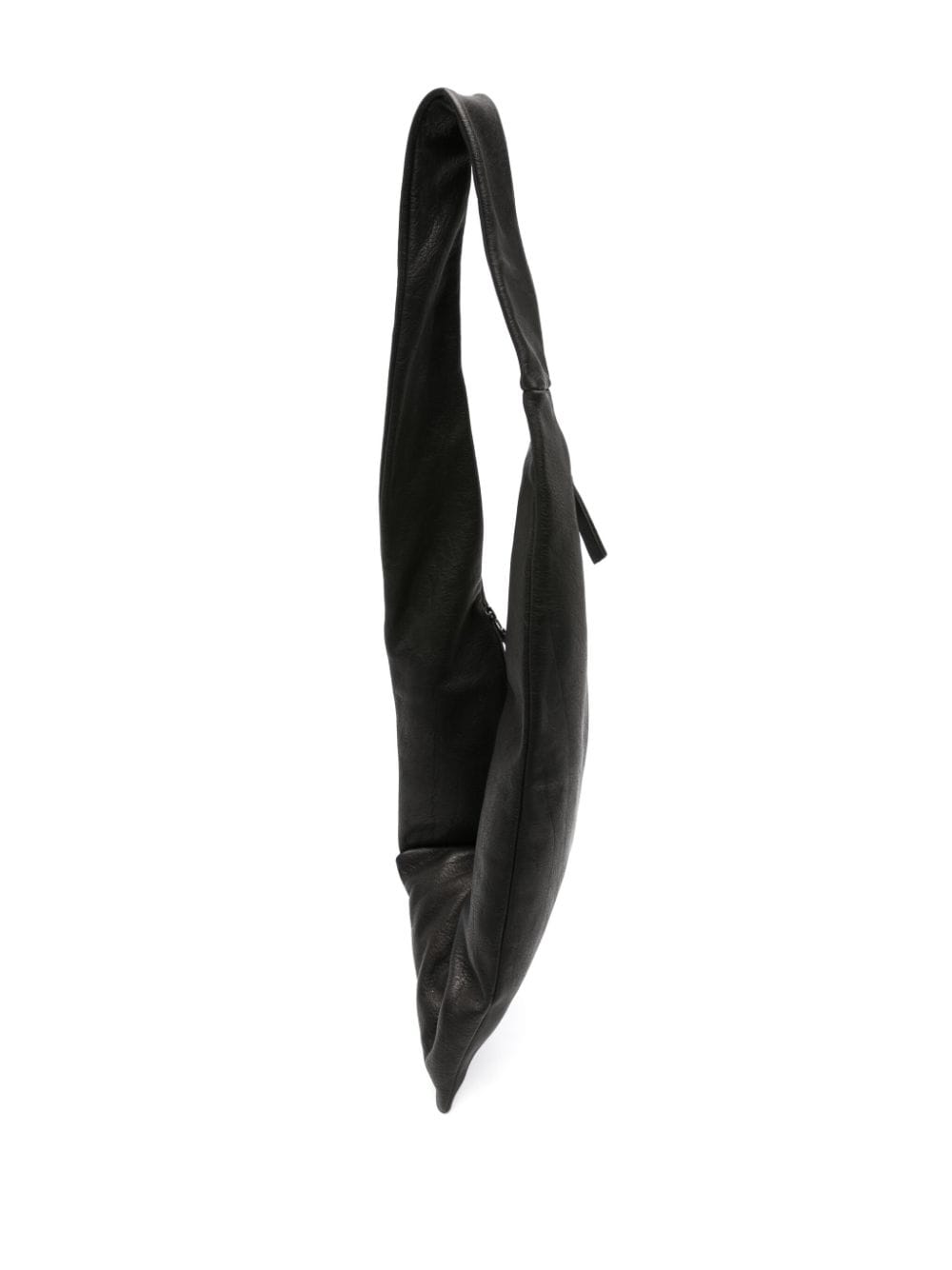 Trippen asymmetric leather crossbody bag - Zwart
