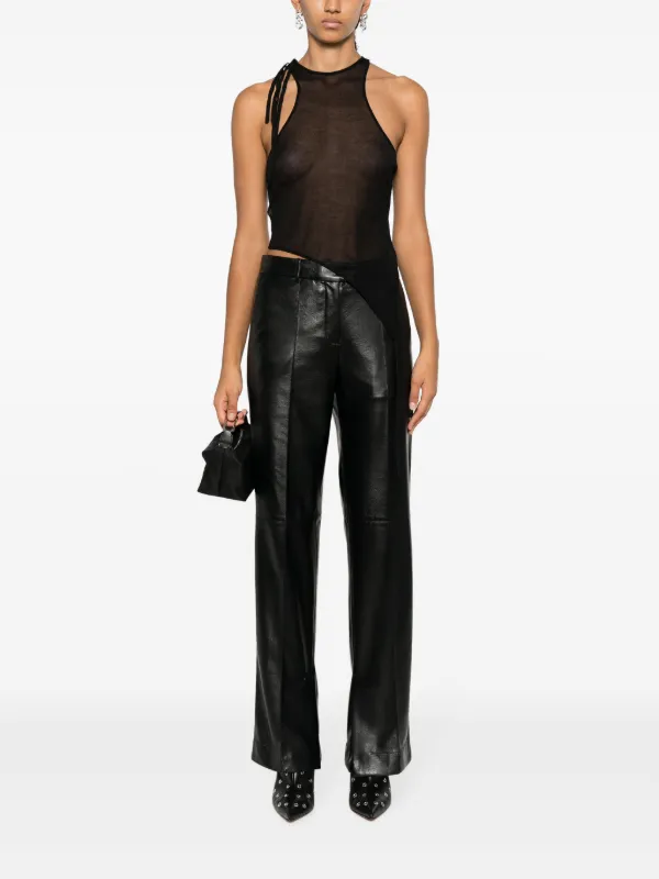 タンクトップ Sheer asymmetry tank BLK ANDREĀDAMO Asymmetric Sheer Tank Top | Black | FARFETCH