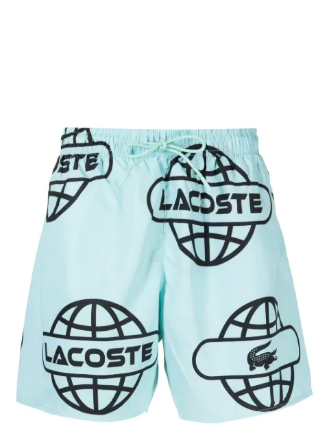 Lacoste Globe-print swim shorts