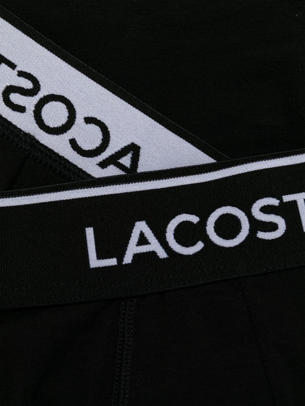 Shop Lacoste Logo-waistband Slip-on Boxers (pack Of Three) In Black