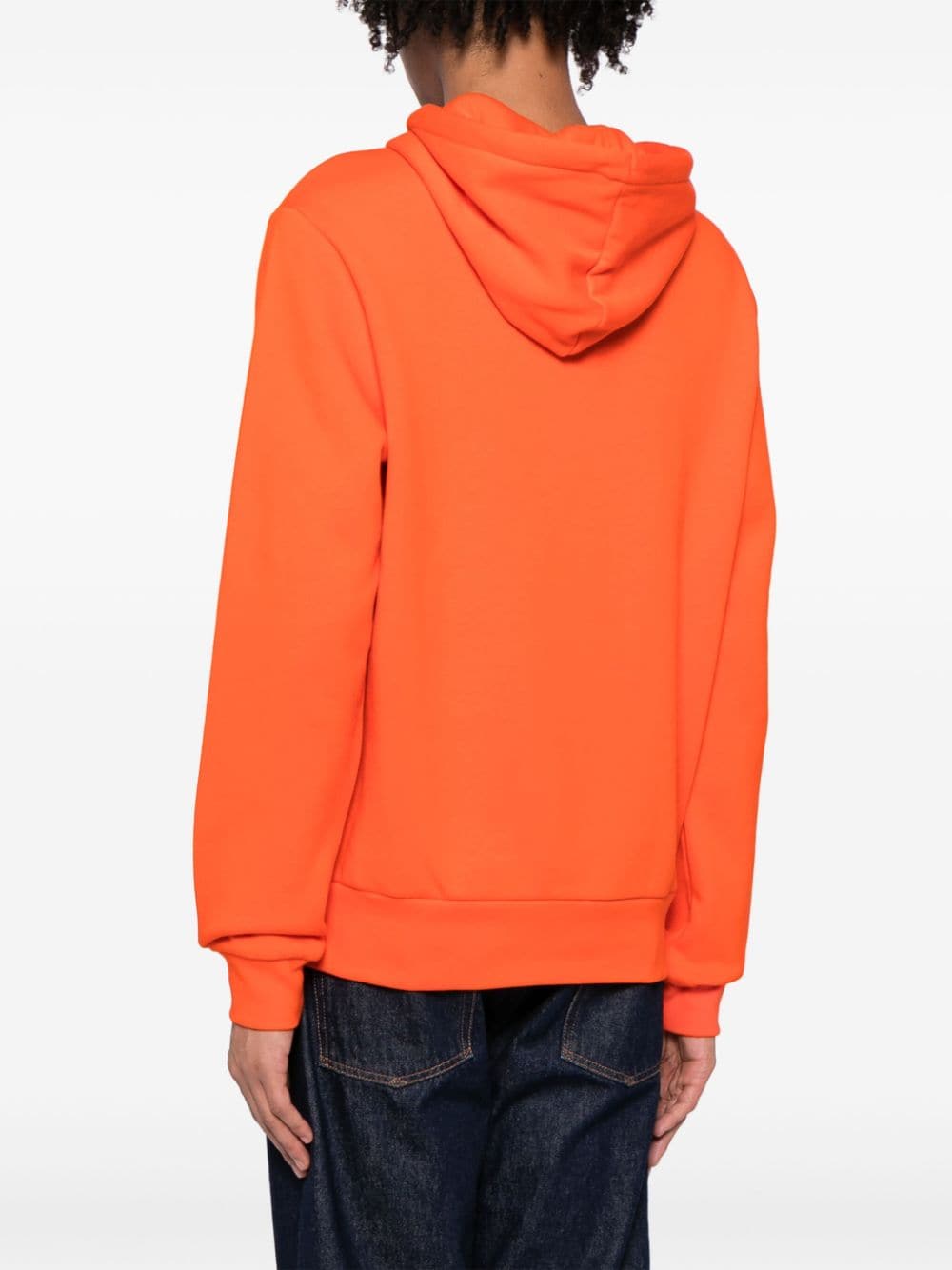 Shop Lacoste Logo-patch Drawstring Hoodie In Orange