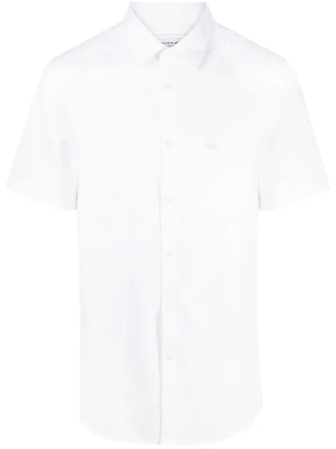 Lacoste logo-embroidered short-sleeve cotton shirt
