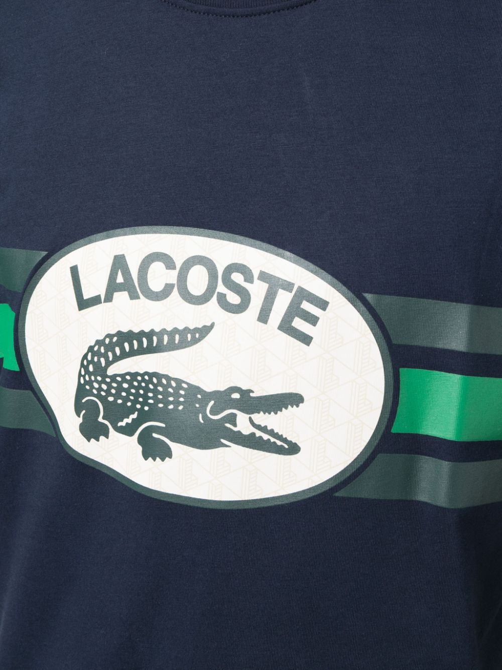 Shop Lacoste Monogram-print Cotton T-shirt In Blue