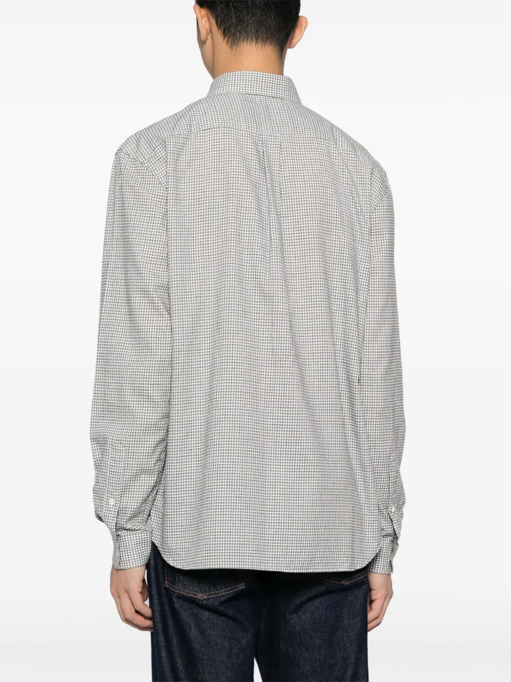 Shop Lacoste Checked Flannel Cotton Shirt In Black