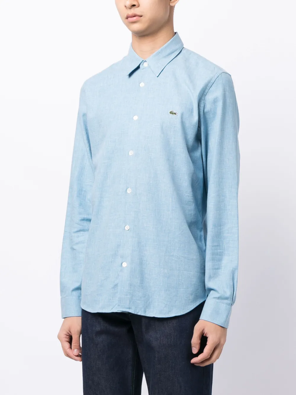 Lacoste Overhemd met logopatch Blauw