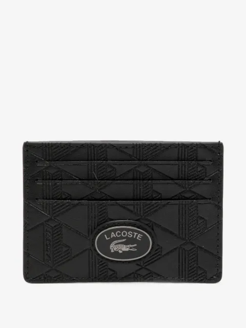 Lacoste monogram-print leather card holder
