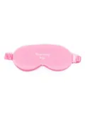 TEAM WANG design logo-embroidered silk-satin eye mask - Pink