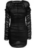 The Mannei Narikala semi-sheer ruched minidress - Black