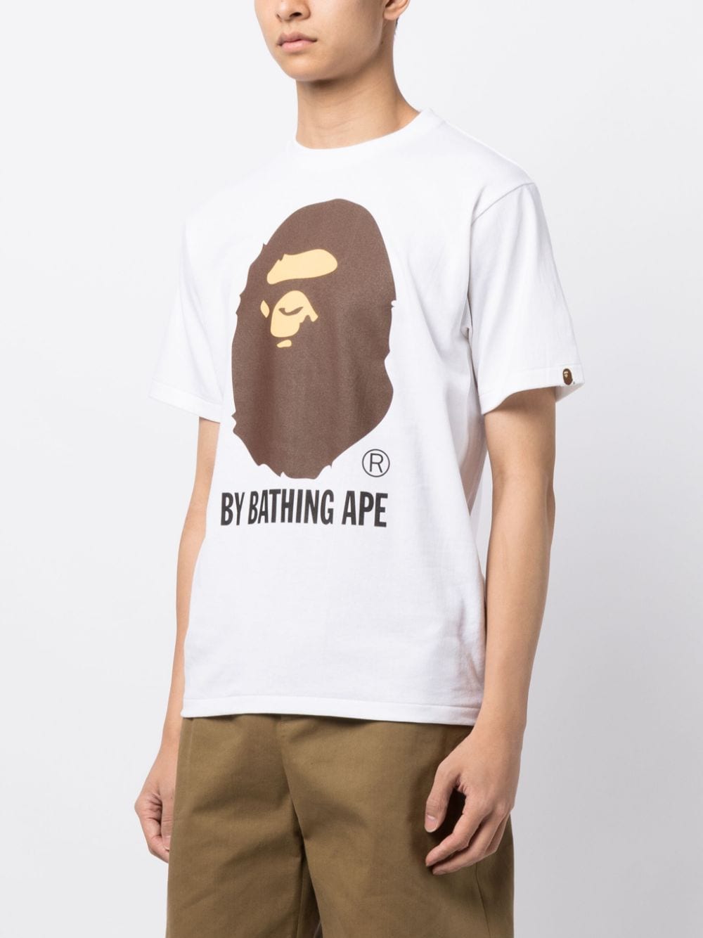 Shop A Bathing Ape Logo-print Cotton T-shirt In 白色