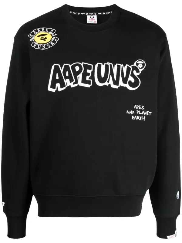 Aape　AAPE UNVS  Ｔシャツ　長袖 ブラック サイズＭ