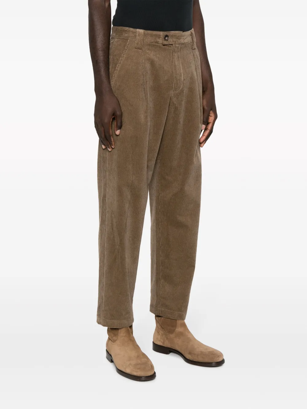 Shop Apc Renato Corduroy Straight-leg Trousers In Brown