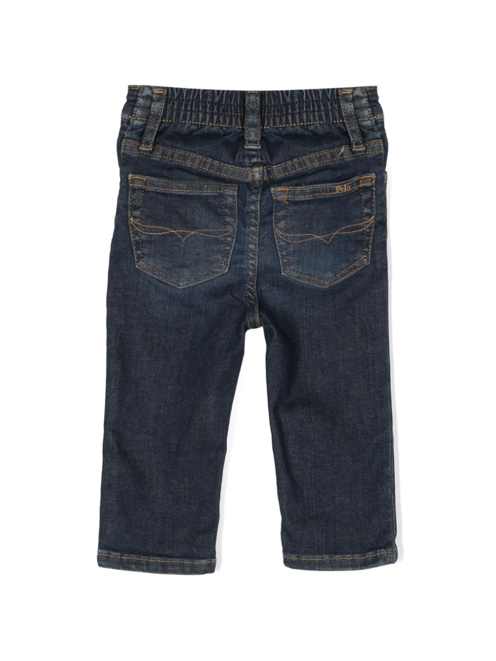 Ralph Lauren Kids logo-patch mid-rise straight-leg jeans - Blauw