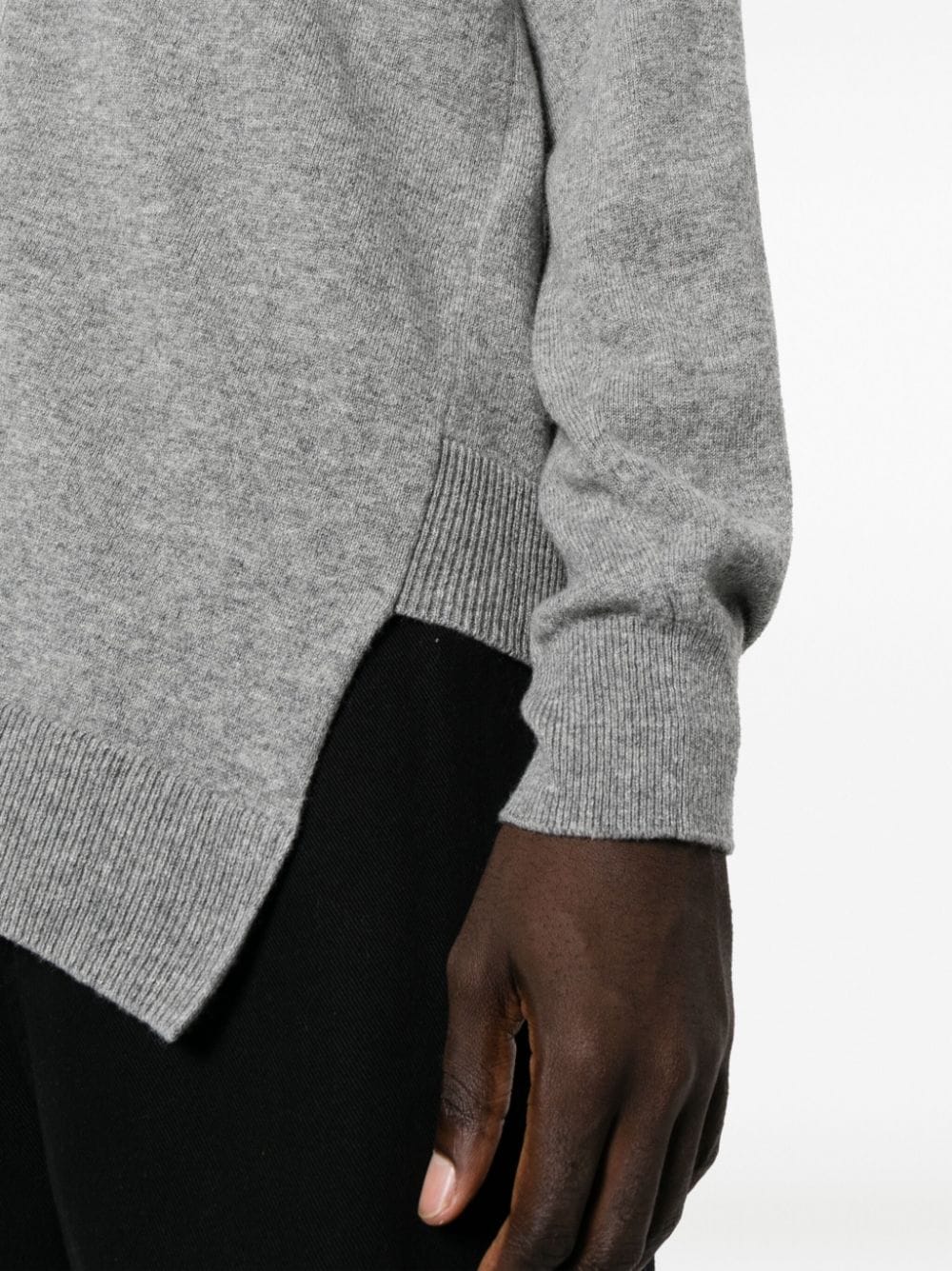 Shop Comme Des Garçons Shirt X Lacoste Asymmetric Wool Cardigan In Grey