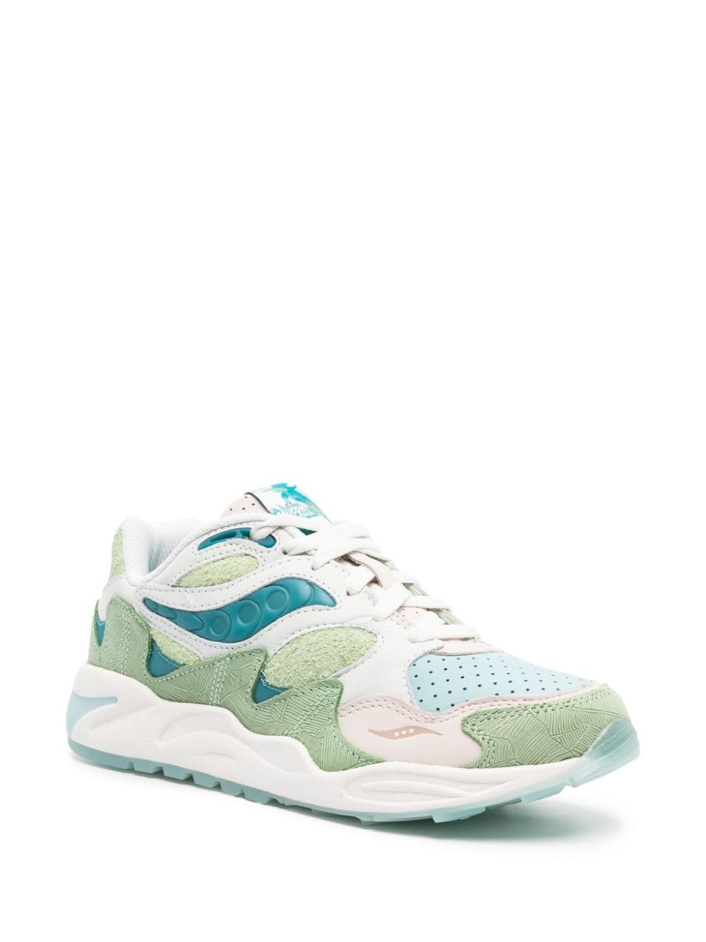 Saucony Grid Shadow 2 panelled suede sneakers - Groen