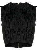 Patou smock-detail crop top - Black