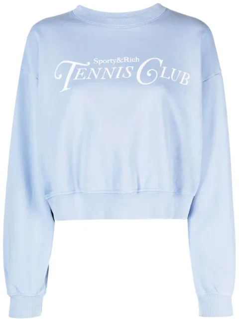 Sporty & Rich slogan-print cropped sweatshirt