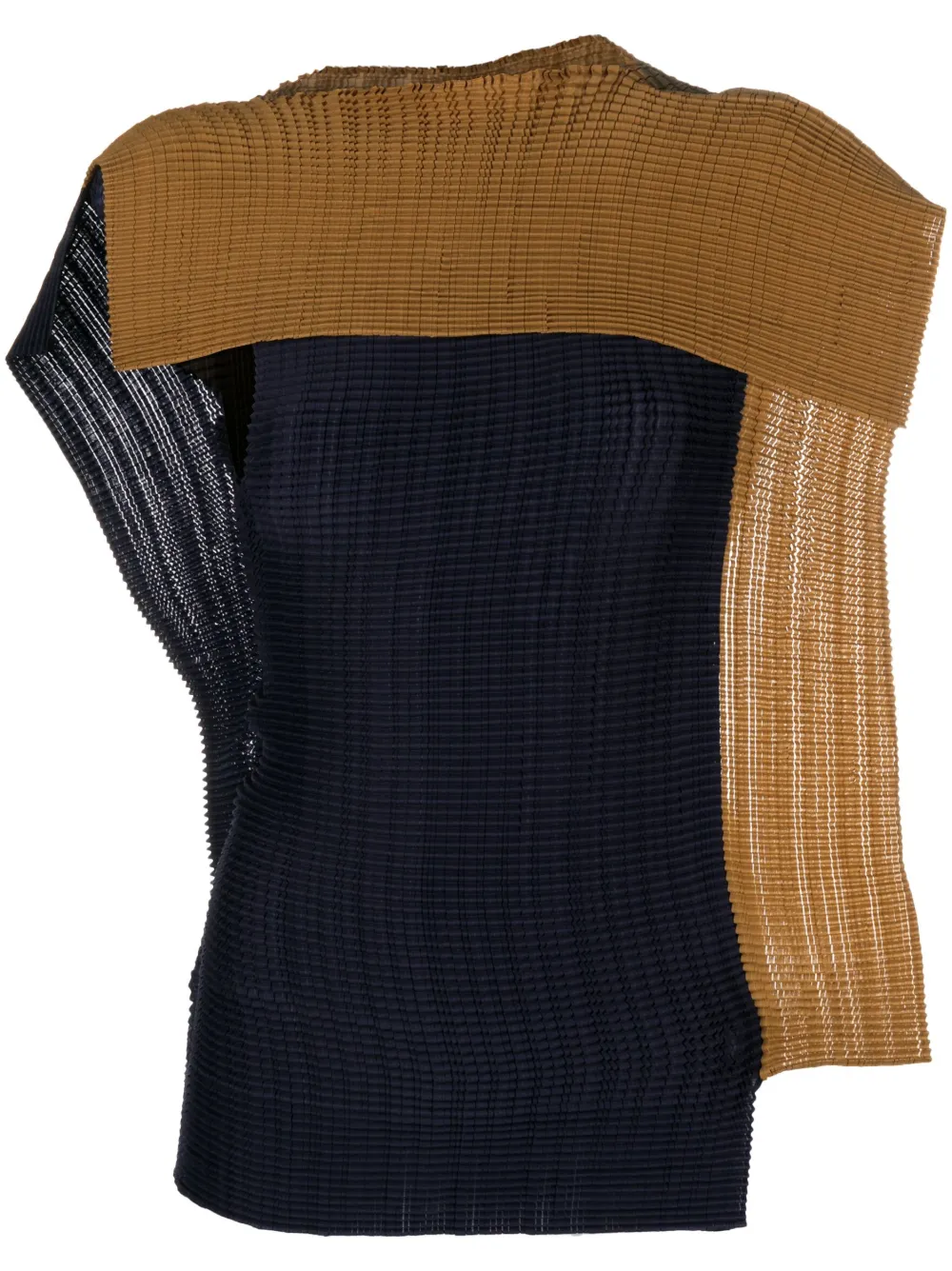 Issey Miyake Top met colourblocking Blauw