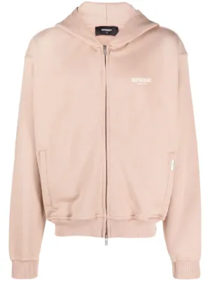 Represent logo print zip up Hoodie Farfetch