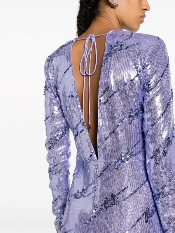 ワンピースその他 ROTATE Birger Christensen Sequined mini dress with purple pr ROTATE BIRGER CHRISTENSEN Sequin-Embellished Mini Dress