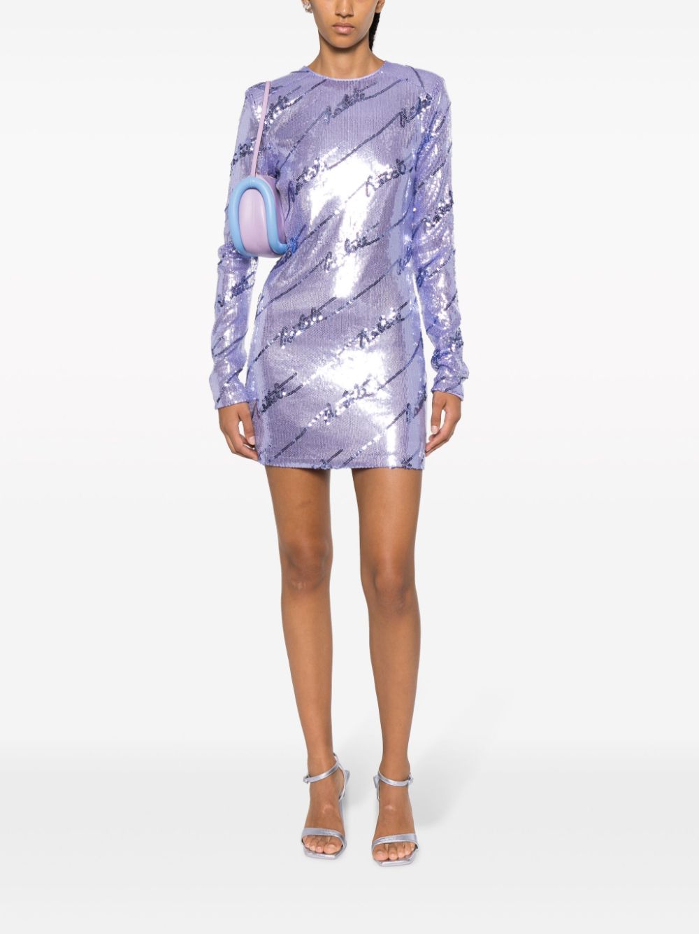 ROTATE logo-embellished sequin minidress - Paars