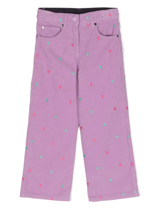 Stella McCartney Kids heart-embroidery Corduroy Trousers - Farfetch