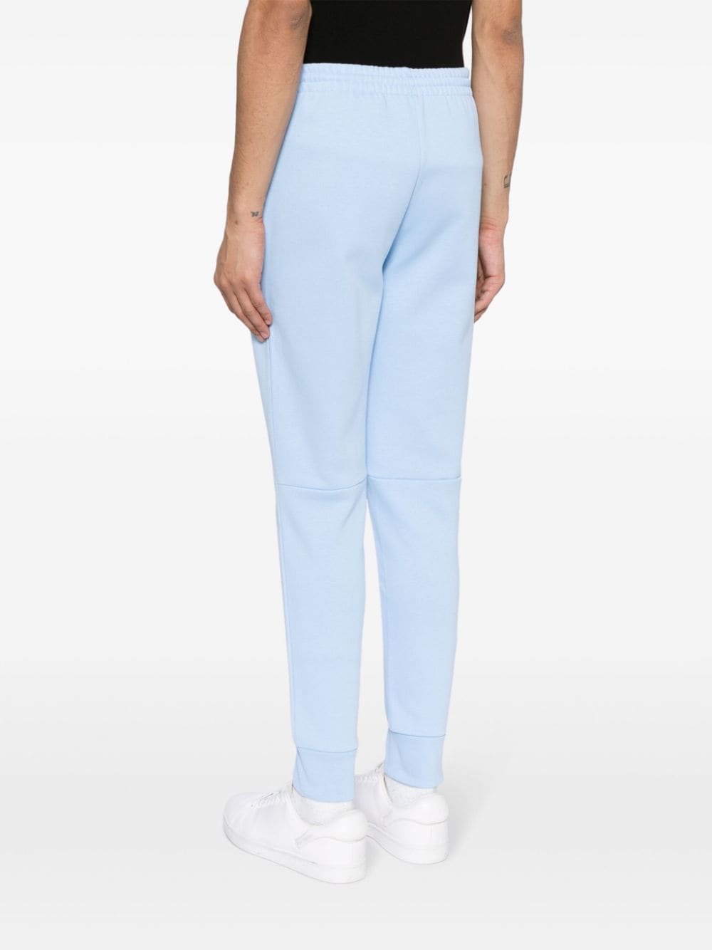 Shop Lacoste Logo-patch Fleece-textured Track Pants In Blue