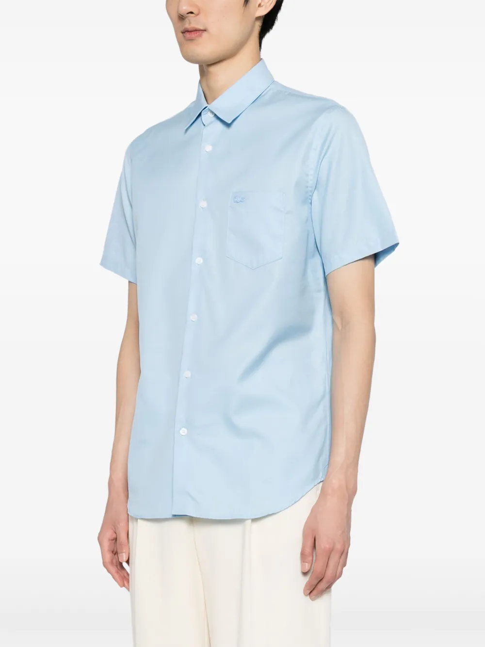 Lacoste Katoenen overhemd met gespreide kraag Blauw