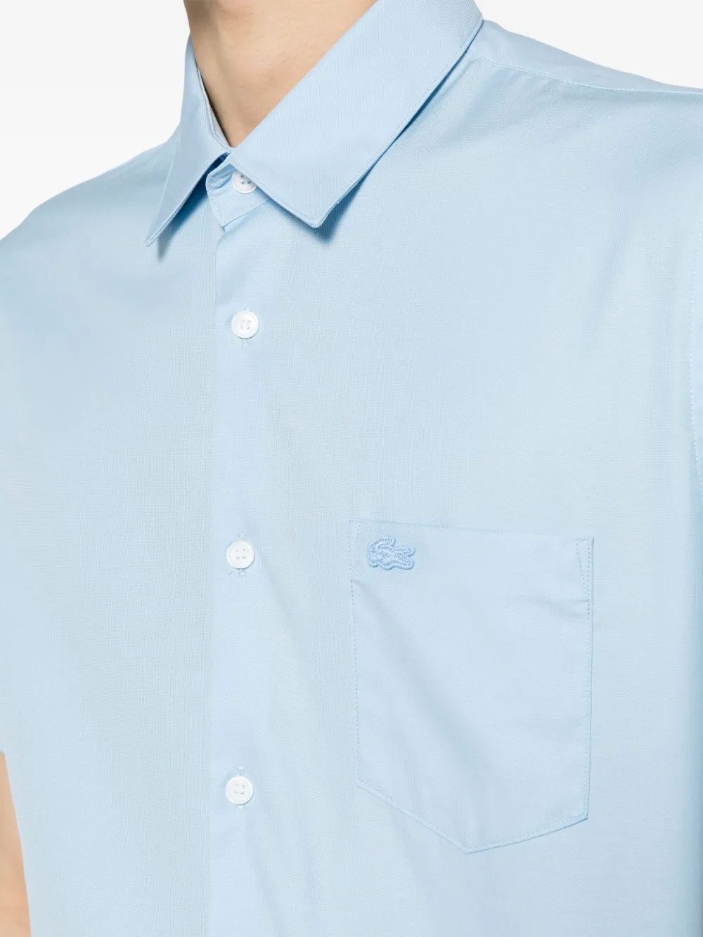 Lacoste Katoenen overhemd met gespreide kraag Blauw