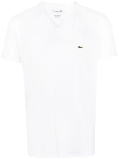 Lacoste playera con cuello en V y parche del logo