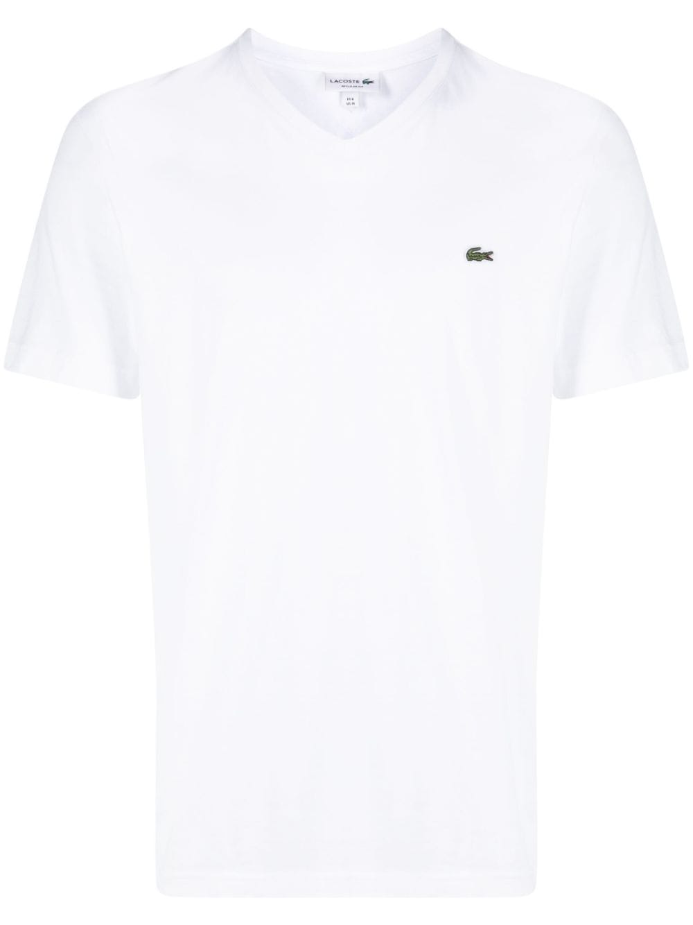 Shop Lacoste Logo-patch V-neck T-shirt In White
