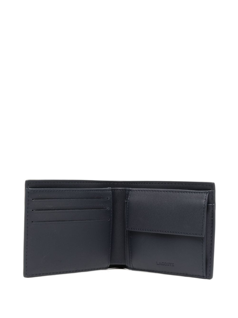 Shop Lacoste Logo-plaque Leather Wallet In Blue