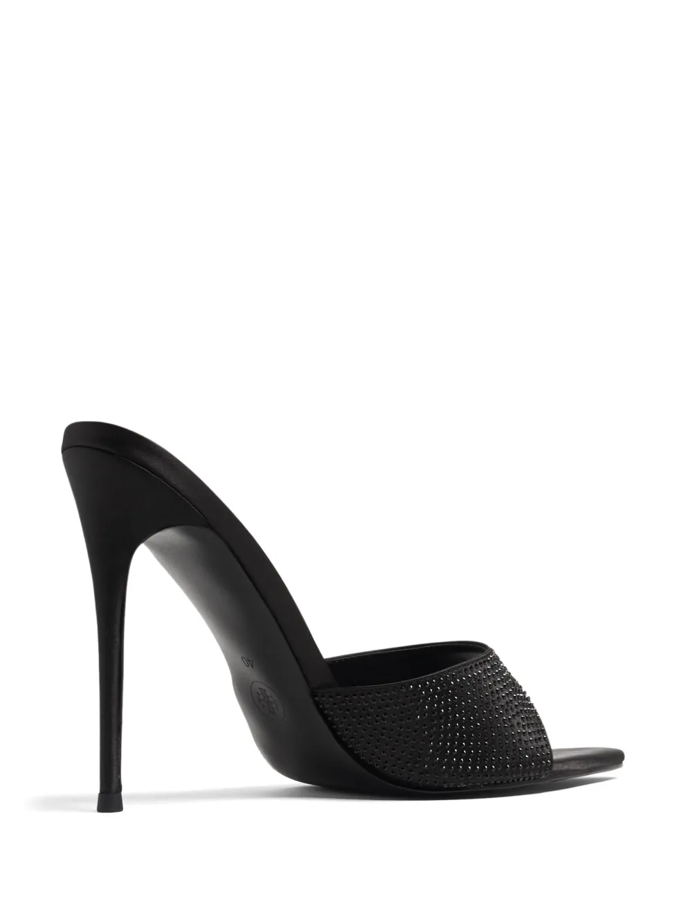 Black high heel online mules womens