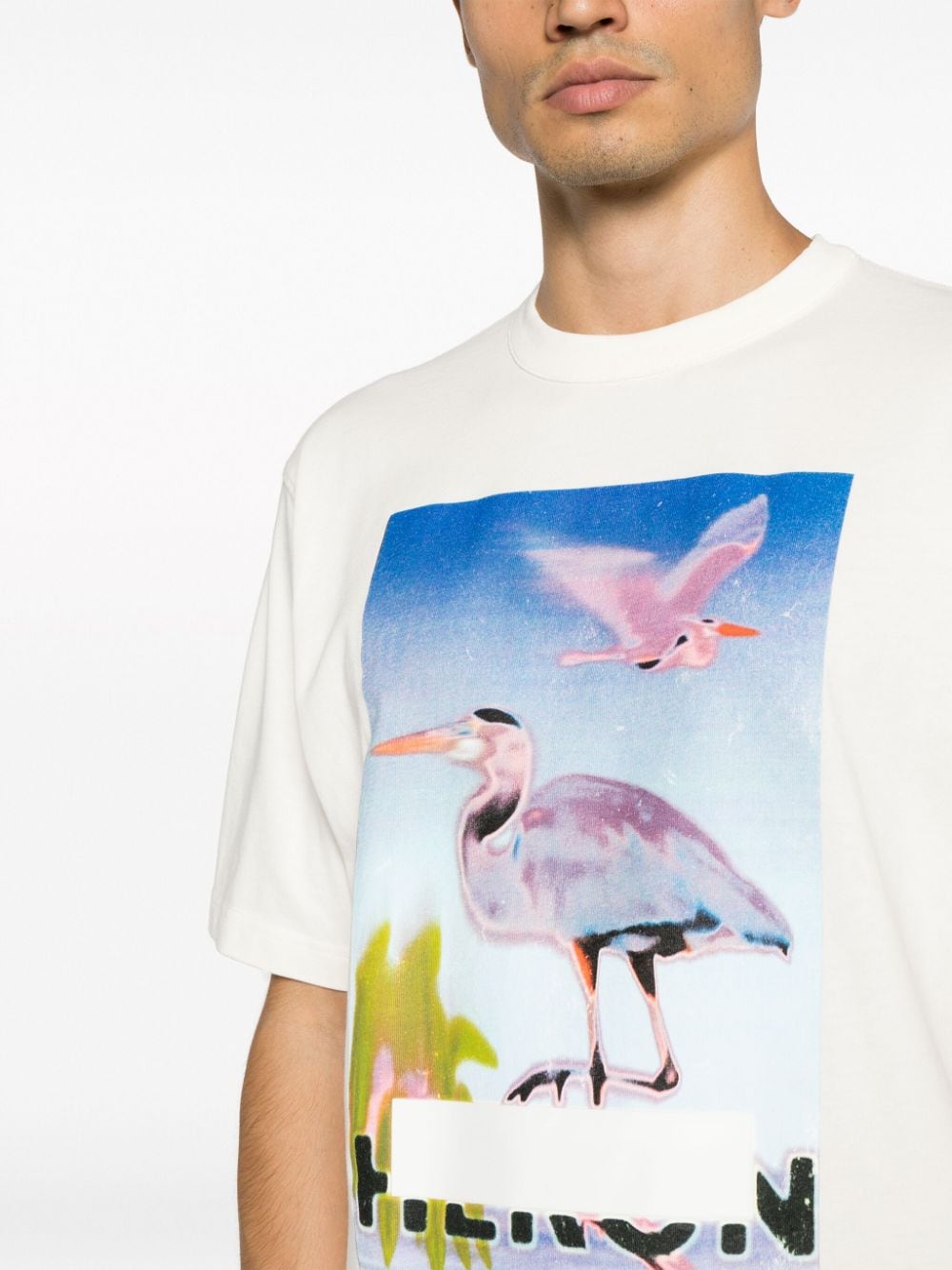 Shop Heron Preston Censored Heron Cotton T-shirt In Nude