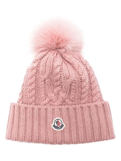 Moncler logo-patch pompom beanie