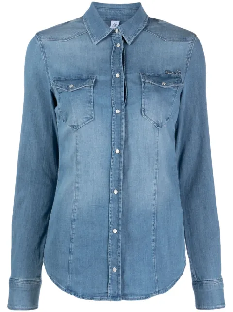 LIU JO stud-fastening denim shirt