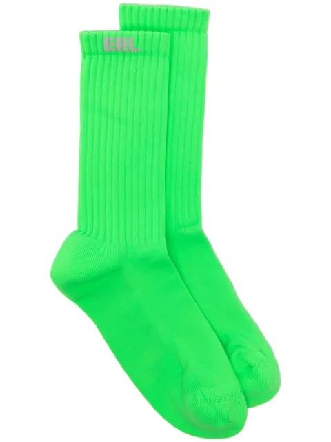 ERL logo-intarsia ribbed-knit socks
