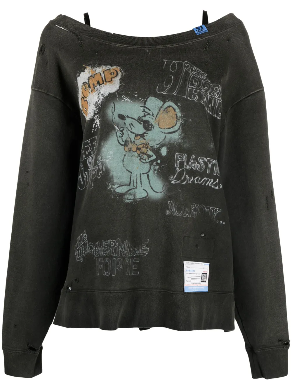 Maison Mihara Yasuhiro Gerafelde sweater Zwart