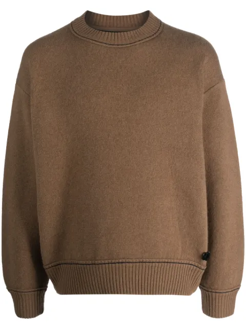 sacai suéter con cuello redondo