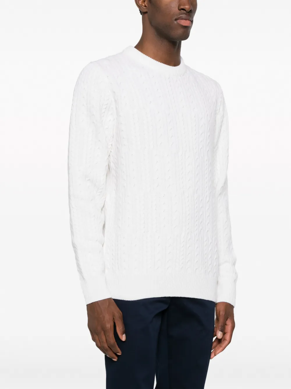 Mens white shop knitted jumper