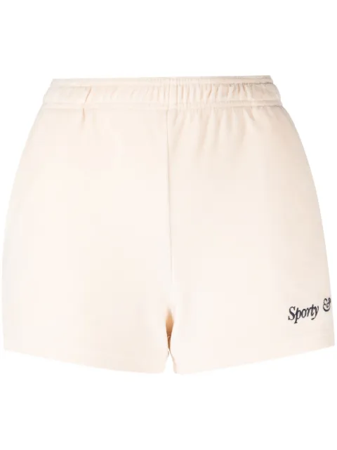 Sporty & Rich logo-print cotton shorts 